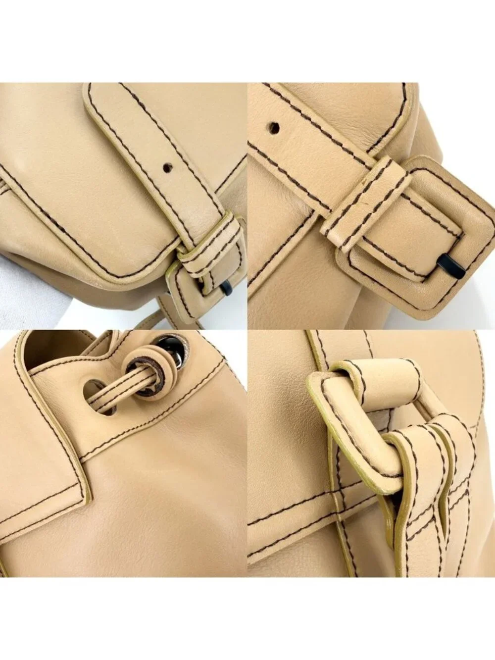 Chanel Backpack CC Logo Leather Brown Black